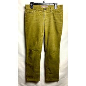J.Crew women Bootcut cordury green pants Sz 30S Inseam 31”